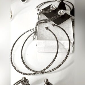 Duo Earrings Elegant Tassels & Designer hoops